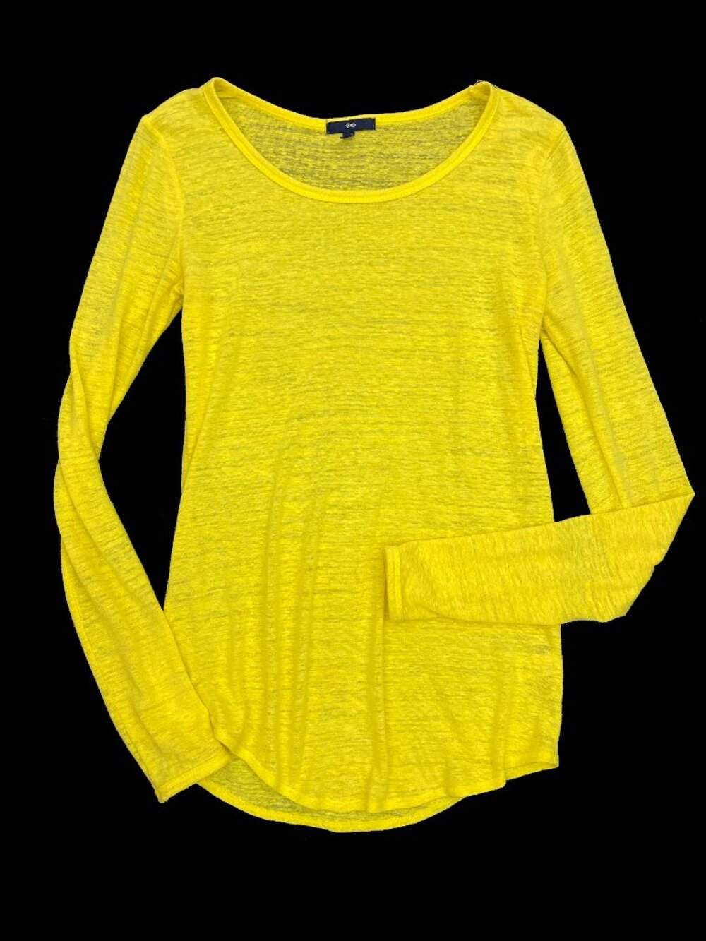Gap Long Sleeve Semi Sheer Yellow Top Shirt Womens S